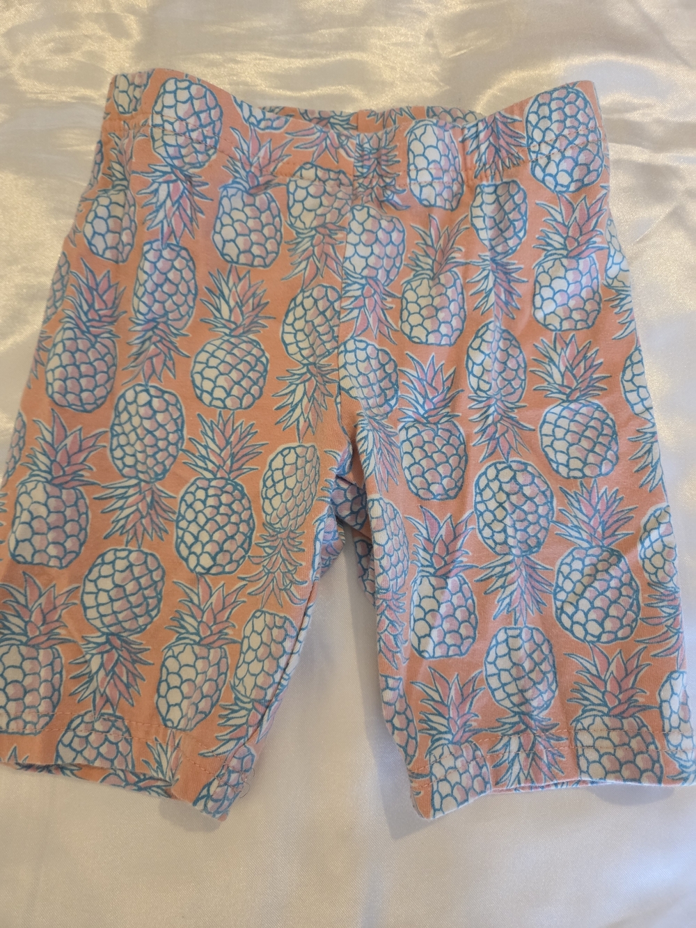 Carter’s Pineapple Shorts Girls Size 6/6X Peach Blue Summer Pants